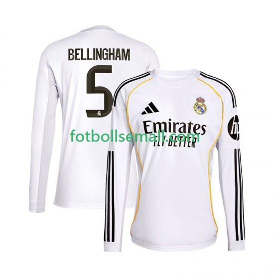 Matchtröjor Real Madrid Jude Bellingham 5 2025-2026 Långärmad till Herr (1:a ställ)