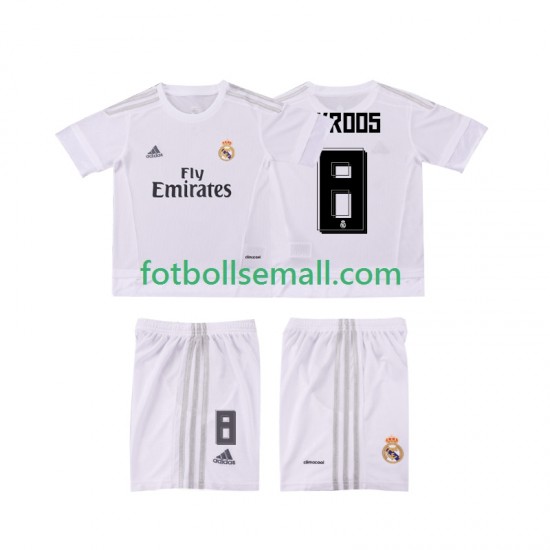Matchtröjor Real Madrid KROOS 8 Retro 2015 2016 Kortärmad till Barn (1:a ställ)