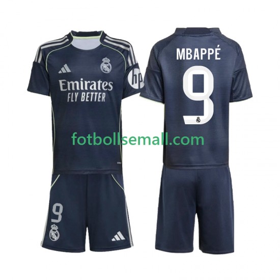 Matchtröjor Real Madrid Kylian Mbappe 9 2025-2026 Kortärmad till Barn (2:a ställ)