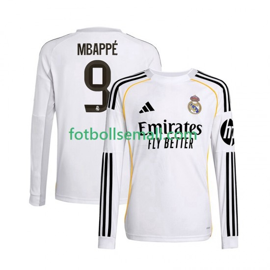 Matchtröjor Real Madrid Kylian Mbappe 9 2025-2026 Långärmad till Herr (1:a ställ)