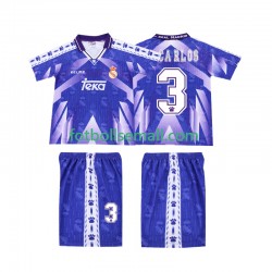 Matchtröjor Real Madrid R CARLOS 3 Retro 1996-1997 Kortärmad till Barn (2:a ställ)