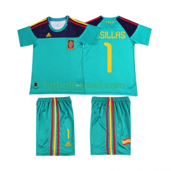 Matchtröjor Spanien Casillas 1 Retro 2010 Kortärmad till Barn (1:a ställ)