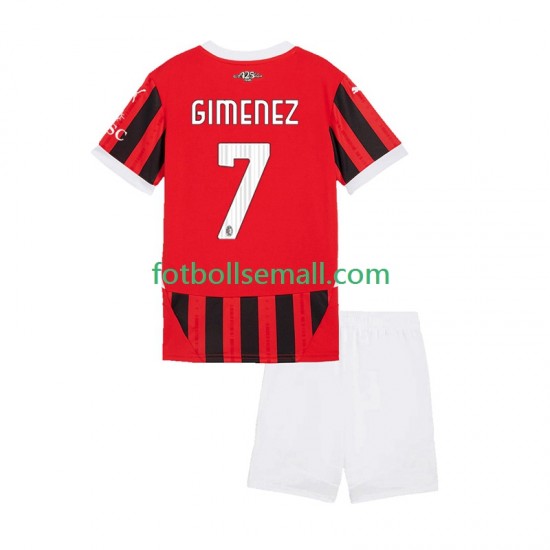 Matchtröjor AC Milan Santiago Gimenez 7 2024-2025 Kortärmad till Barn (1:a ställ)
