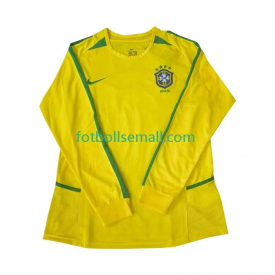 Matchtröjor Brasilien Retro 2002 Långärmad till Herr (1:a ställ)
