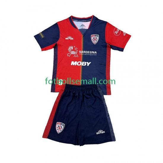 Matchtröjor Cagliari 2024-2025 Kortärmad till Barn (1:a ställ)