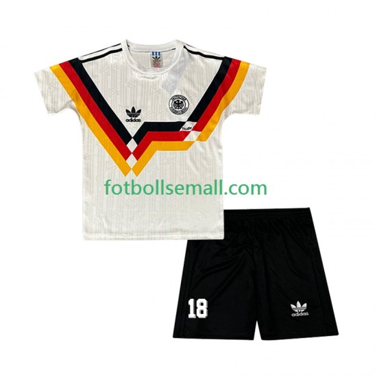 Matchtröjor Tyskland Klinsmann 18 Retro 1990 Kortärmad till Barn (1:a ställ)