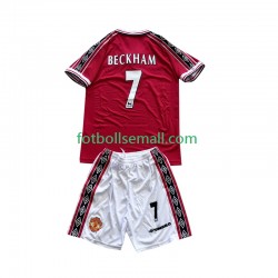 Matchtröjor Manchester United Beckham 7 Retro 1998-1999 Kortärmad till Barn (1:a ställ)