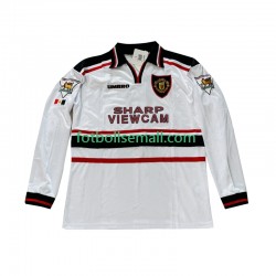 Matchtröjor Manchester United Beckham 7 Retro 1998-1999 Långärmad till Herr (2:a ställ)