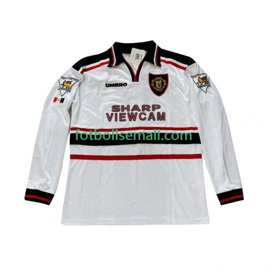 Matchtröjor Manchester United Beckham 7 Retro 1998-1999 Långärmad till Herr (2:a ställ)