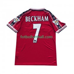 Matchtröjor Manchester United Beckham 7 Retro 1998-1999 Kortärmad till Herr (1:a ställ)