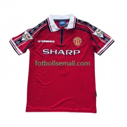 Matchtröjor Manchester United Beckham 7 Retro 1998-1999 Kortärmad till Herr (1:a ställ)