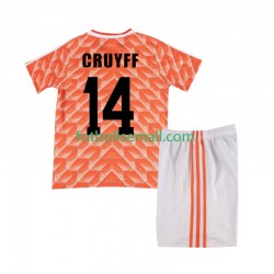 Matchtröjor Nederländerna Cruyff 14 Retro 1988 Kortärmad till Barn (1:a ställ)