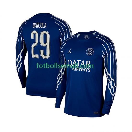 Matchtröjor Paris Saint-Germain Bradley Barcola 29 2024-2025 Långärmad till Herr (4:e ställ)