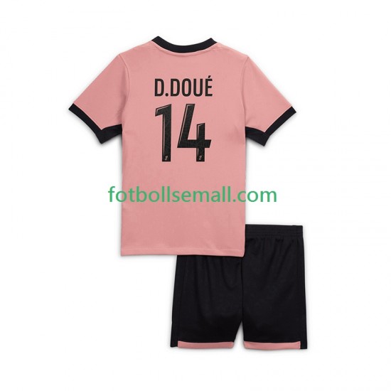 Matchtröjor Paris Saint-Germain Desire Doue 14 2024-2025 Kortärmad till Barn (3:e ställ)