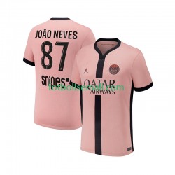Matchtröjor Paris Saint-Germain Joao Neves 87 2024-2025 Kortärmad till Herr (3:e ställ)
