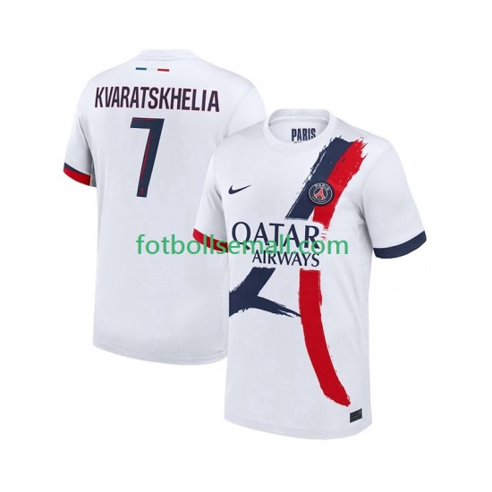 Matchtröjor Paris Saint-Germain Khvicha Kvaratskhelia 7 2024-2025 Kortärmad till Herr (2:a ställ)