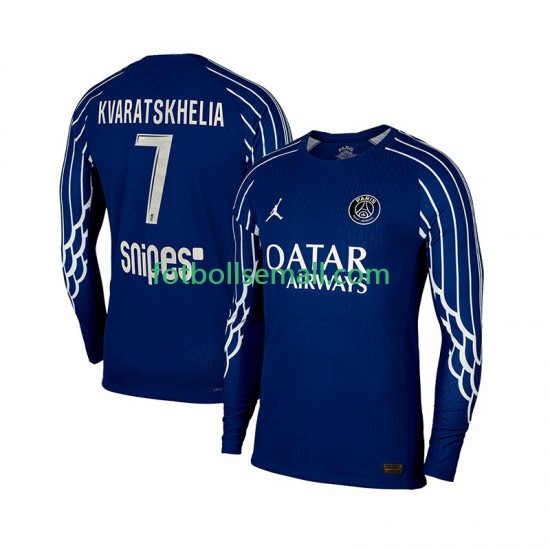 Matchtröjor Paris Saint-Germain Khvicha Kvaratskhelia 7 2024-2025 Långärmad till Herr (4:e ställ)