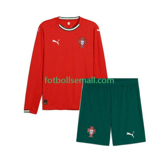 Matchtröjor Portugal 2025 Långärmad till Barn (1:a ställ)