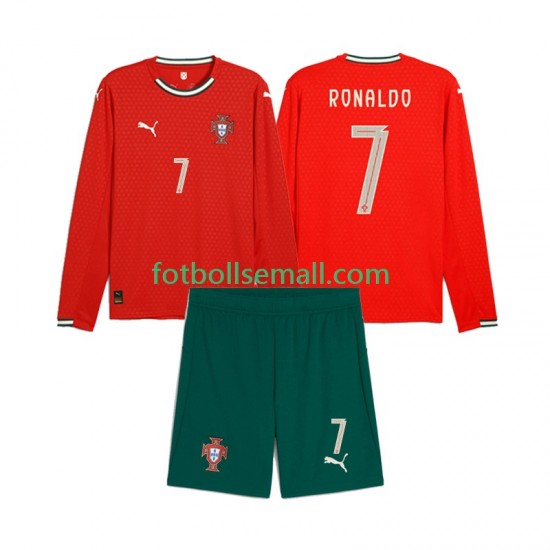 Matchtröjor Portugal Crstiano Roanldo 7 2025 Långärmad till Barn (1:a ställ)