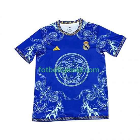 Blå Matchtröjor Real Madrid Versace Edition 2024-2025 Kortärmad till Herr (1:a ställ)