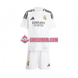 Vit Matchtröjor Real Madrid 2024-2025 Kortärmad till Barn (1:a ställ)