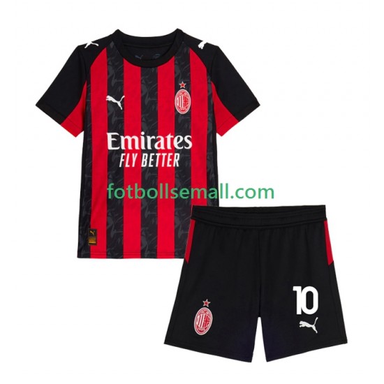 Matchtröjor AC Milan Rafael Leao 10 2025-2026 Kortärmad till Barn (1:a ställ)