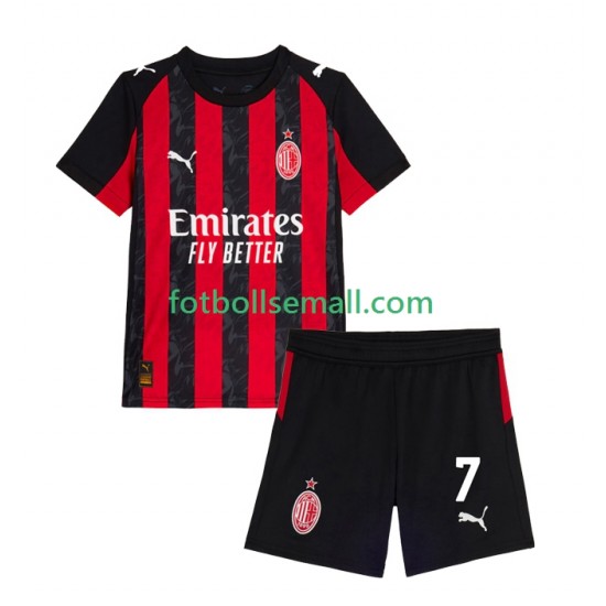 Matchtröjor AC Milan Santiago Gimenez 7 2025-2026 Kortärmad till Barn (1:a ställ)