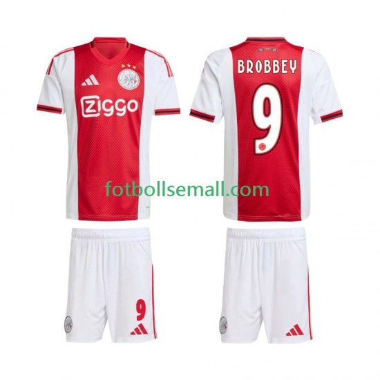 Matchtröjor AFC Ajax Brian Brobbey 9 2025-2026 Kortärmad till Barn (1:a ställ)