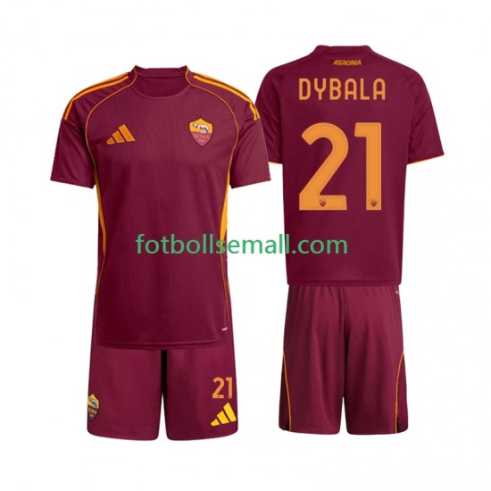 Matchtröjor AS Roma Dybala 21 2025-2026 Kortärmad till Barn (1:a ställ)