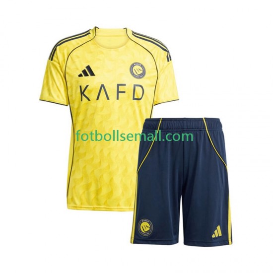 Matchtröjor Al Nassr 2025-2026 Kortärmad till Barn (1:a ställ)