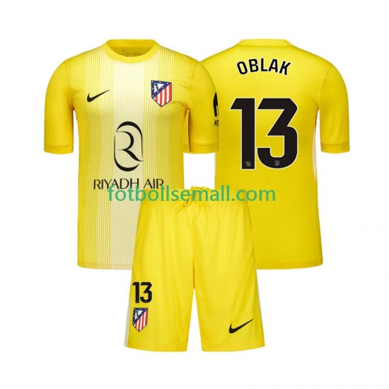 Matchtröjor Atlético Madrid Målvaktströja Jan Oblak 13 2025-2026 Kortärmad till Barn (1:a ställ)