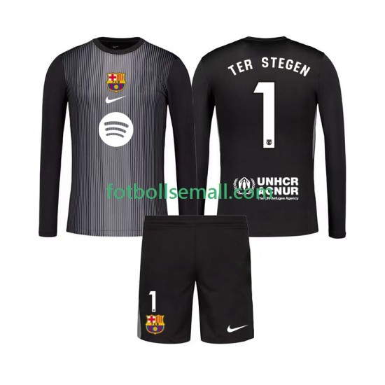 Matchtröjor FC Barcelona Målvaktströja Ter Stegen 1 2025-2026 Långärmad till Barn (3:e ställ)