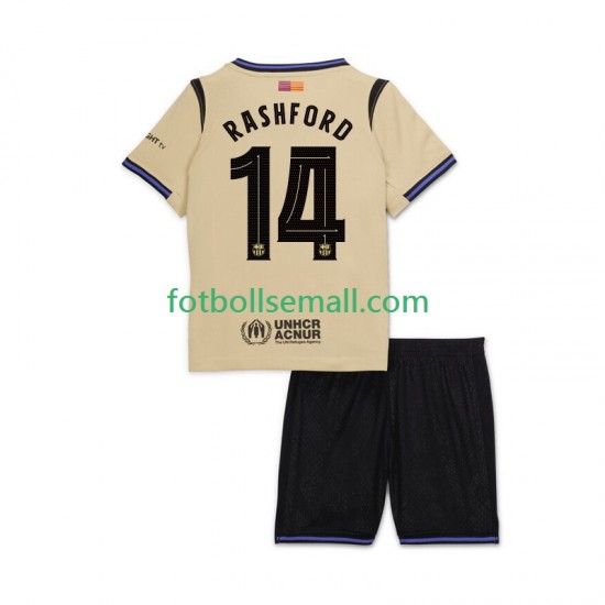 Matchtröjor FC Barcelona Marcus Rashford 14 UCL 2025-2026 Kortärmad till Barn (2:a ställ)