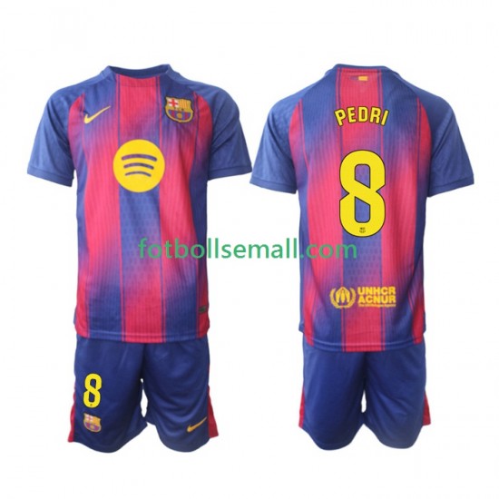 Matchtröjor FC Barcelona Pedri 8 2025-2026 Kortärmad till Barn (1:a ställ)