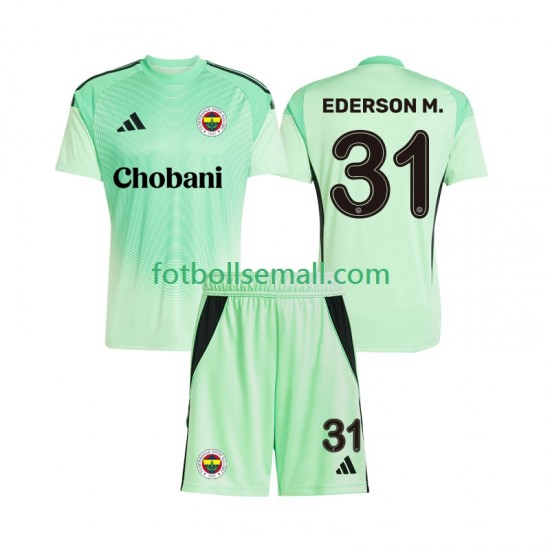 Matchtröjor Målvaktströja Fenerbahce Ederson Moraes 31 2025-2026 Kortärmad till Barn (2:a ställ)