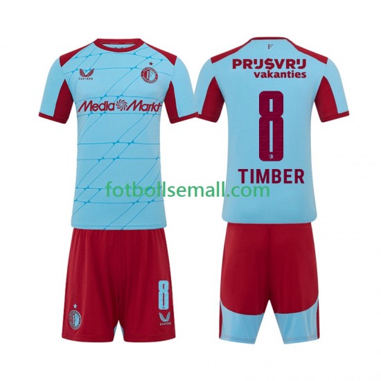 Matchtröjor Feyenoord Rotterdam Quinten Timber 8 2025-2026 Kortärmad till Barn (3:e ställ)