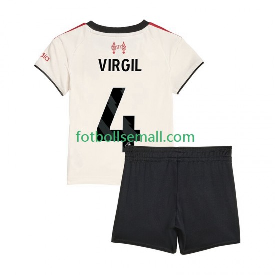 Matchtröjor Liverpool Virgil van Dijk 4 2025-2026 Kortärmad till Barn (2:a ställ)