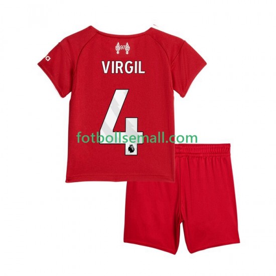 Matchtröjor Liverpool Virgil van Dijk 4 2025-2026 Kortärmad till Barn (1:a ställ)