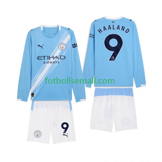 Matchtröjor Manchester City Erling Haaland 9 2025-2026 Långärmad till Barn (1:a ställ)