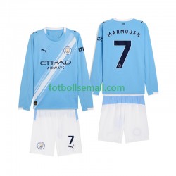 Matchtröjor Manchester City Omar Marmoush 7 2025-2026 Långärmad till Barn (1:a ställ)