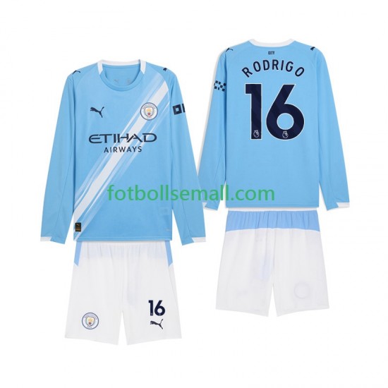 Matchtröjor Manchester City Rodrigo Hernandez 16 2025-2026 Långärmad till Barn (1:a ställ)