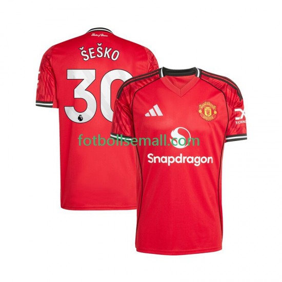 Matchtröjor Manchester United Benjamin Sesko 30 2025-2026 Kortärmad till Herr (1:a ställ)