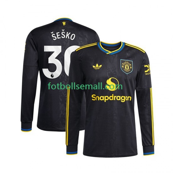 Matchtröjor Manchester United Benjamin Sesko 30 2025-2026 Långärmad till Herr (3:e ställ)
