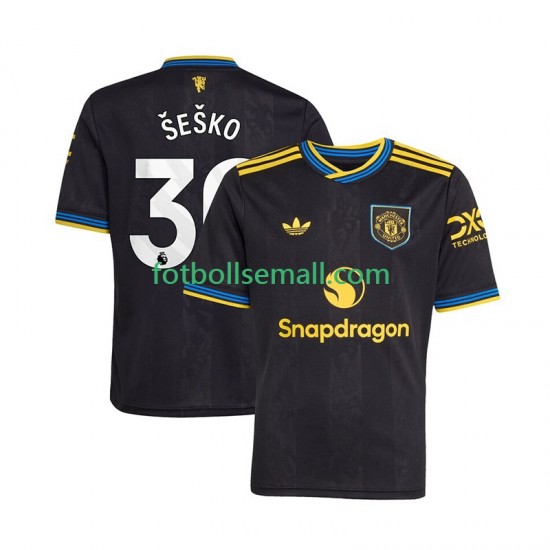 Matchtröjor Manchester United Benjamin Sesko 30 2025-2026 Kortärmad till Herr (3:e ställ)