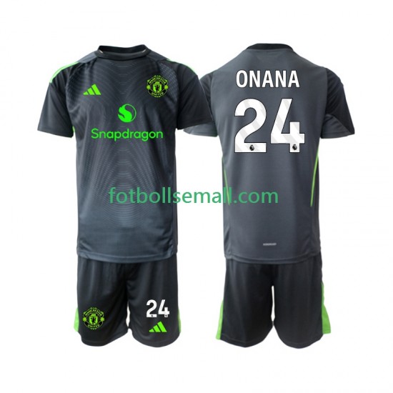 Matchtröjor Manchester United Målvaktströja Andre Onana 24 2025-2026 Kortärmad till Barn (2:a ställ)