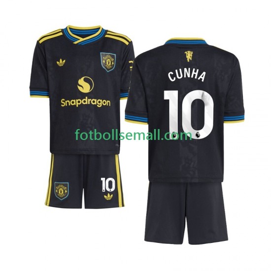 Matchtröjor Manchester United Matheus Cunha 10 2025-2026 Kortärmad till Barn (3:e ställ)