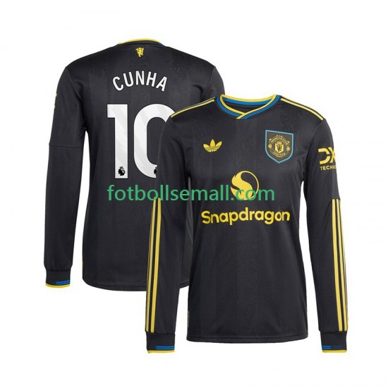 Matchtröjor Manchester United Matheus Cunha 10 2025-2026 Långärmad till Herr (3:e ställ)