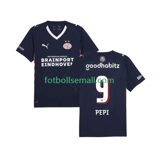 Matchtröjor PSV Eindhoven Ricardo Pepi 9 2025-2026 Kortärmad till Herr (2:a ställ)