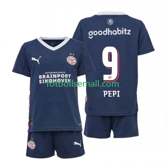 Matchtröjor PSV Eindhoven Ricardo Pepi 9 2025-2026 Kortärmad till Barn (2:a ställ)