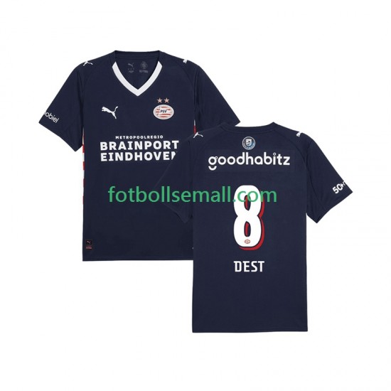 Matchtröjor PSV Eindhoven Sergino Dest 8 2025-2026 Kortärmad till Herr (2:a ställ)